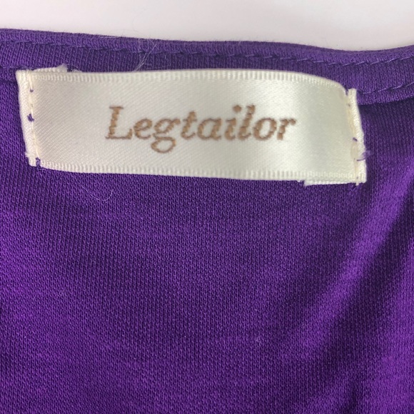 Eggplant purple color stretchy elegant ruffled top - Picture 4 of 6